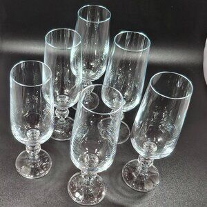 Vintage Claudia by Import Assoc Chrystal Ball Stem Goblet Champagne 6 3/4" 6pc